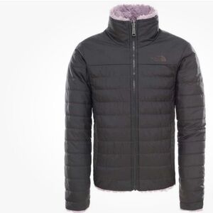 The North Face Girls Mossbud Black/ Purple Reversible Jacket 10/12Y